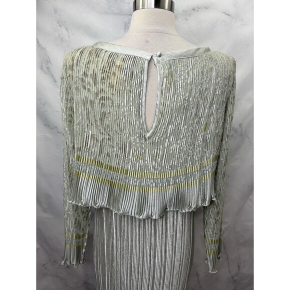 Vintage Jeanne Marc Designer Gown Dress 4/6 Accordion Pleated Art Deco Ethereal - Picture 13 of 16